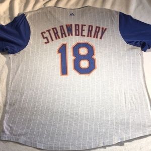 Majestic New York Mets "Strawberry" Baseball Jersey Tee Shirt